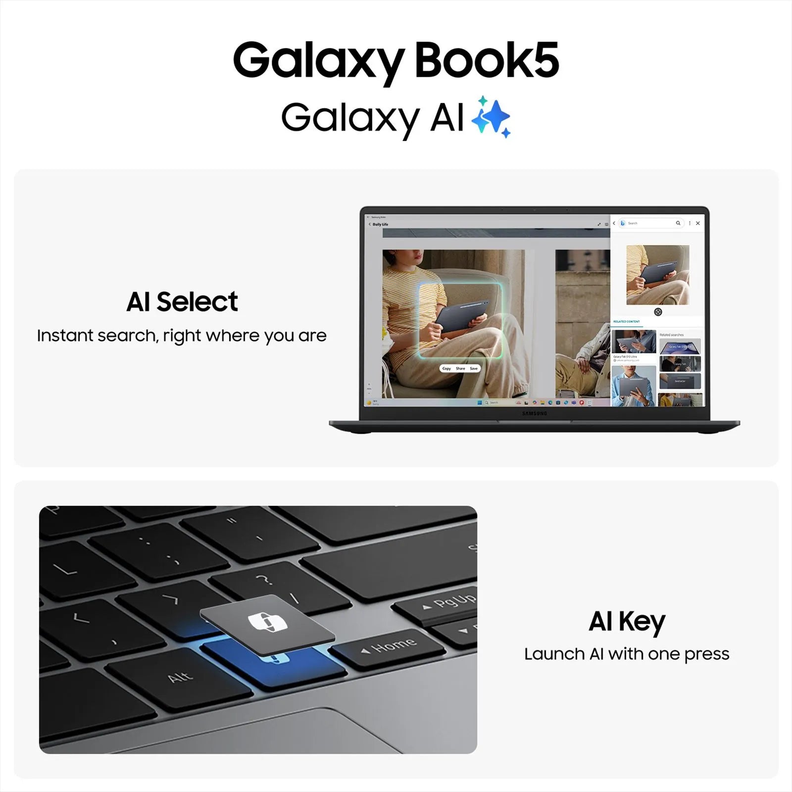 SAMSUNG Galaxy Book5 Intel Core Ultra 5 Thin & Light Laptop (16GB, 512GB SSD, Windows 11 Home, 15.6 inch Full HD IPS Display, MS Office Home 2024, Gray, 1.55 KG) Mahajan Electronics Online
