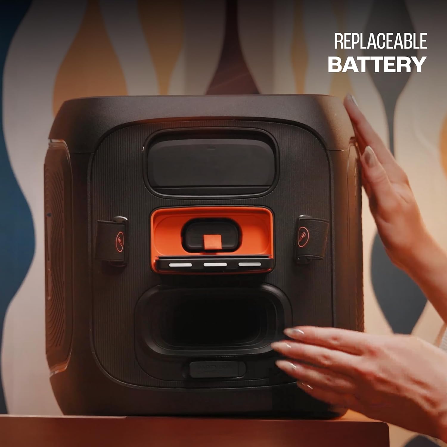 JBL Partybox Encore 2 with Mic, Wireless Bluetooth Party Speaker, AI Sound Boost, Dynamic Light Show, Upto 15Hrs Playtime, Replaceable Battery, Multi-Speaker Connection by Auracast, PartyBox App-Black Mahajan Electronics Online