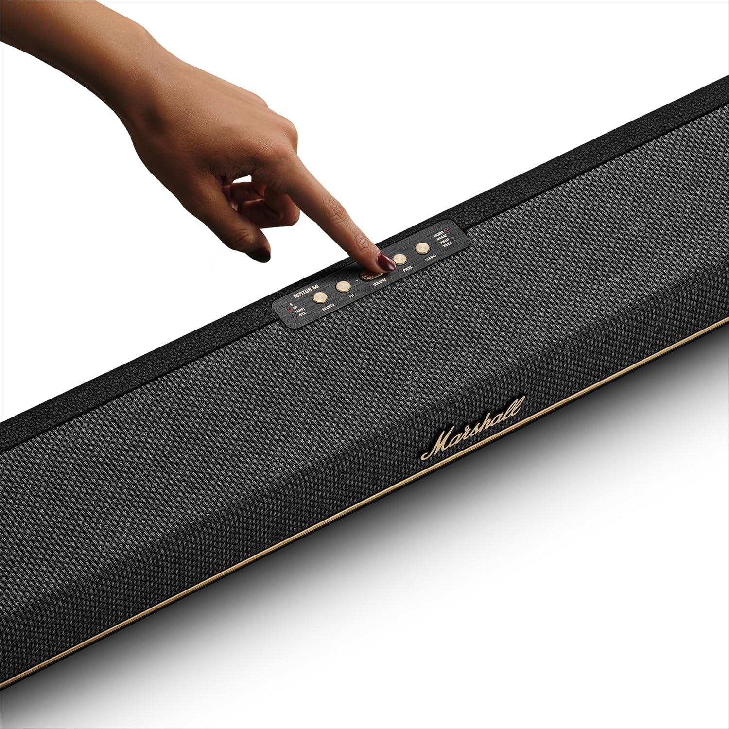 Marshall Heston 60 soundbar with Dolby Atmos & DTS:X, Wired & Wireless Subwoofer Connectivity – Dual HDMI, RCA, Bluetooth, WiFi, Google Cast, Spotify, Airplay2 Mahajan Electronics Online