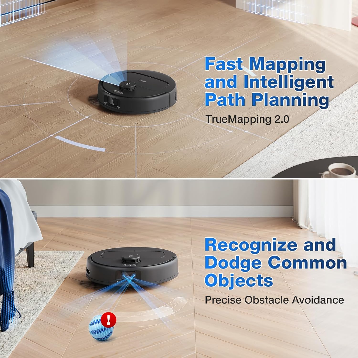 ECOVACS Deebot N30 PRO Omni 2 in 1 Robotic Vacuum Cleaner & Mop, 10000 Pa Suction, 3500+ Sq.Ft, Self-Emptying Omni-Station, TruEdge Mopping, ZeroTangle 2.0, Hot Air-Drying, Auto-Lift Mop on Carpet
