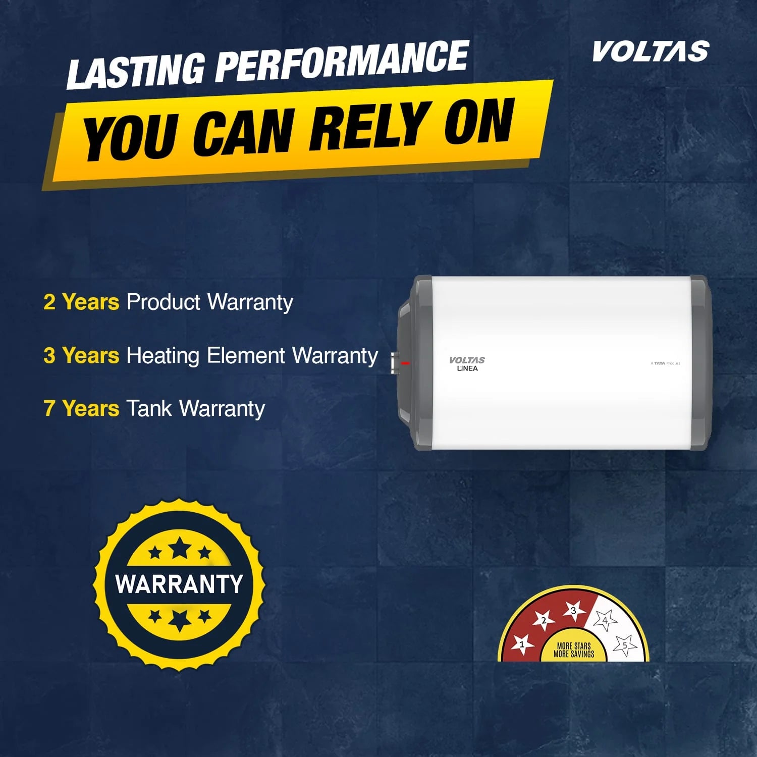 Voltas Linea 3 Star Water Heater 255HPBGY- 25L (2000W) Mahajan Electronics Online