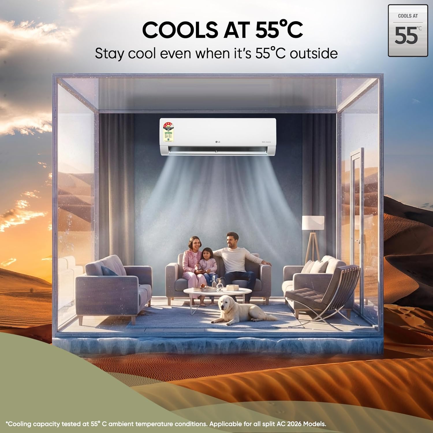 LG AS-Q19JNYE 1.5 Ton 4 Star DUAL Inverter Split AC (Copper, AI Convertible 6-in-1, VIRAAT Mode, Faster Cooling & Energy Saving, 4 Way Swing, HD Filter with Anti-Virus Protection & Him Clean,  White) LG