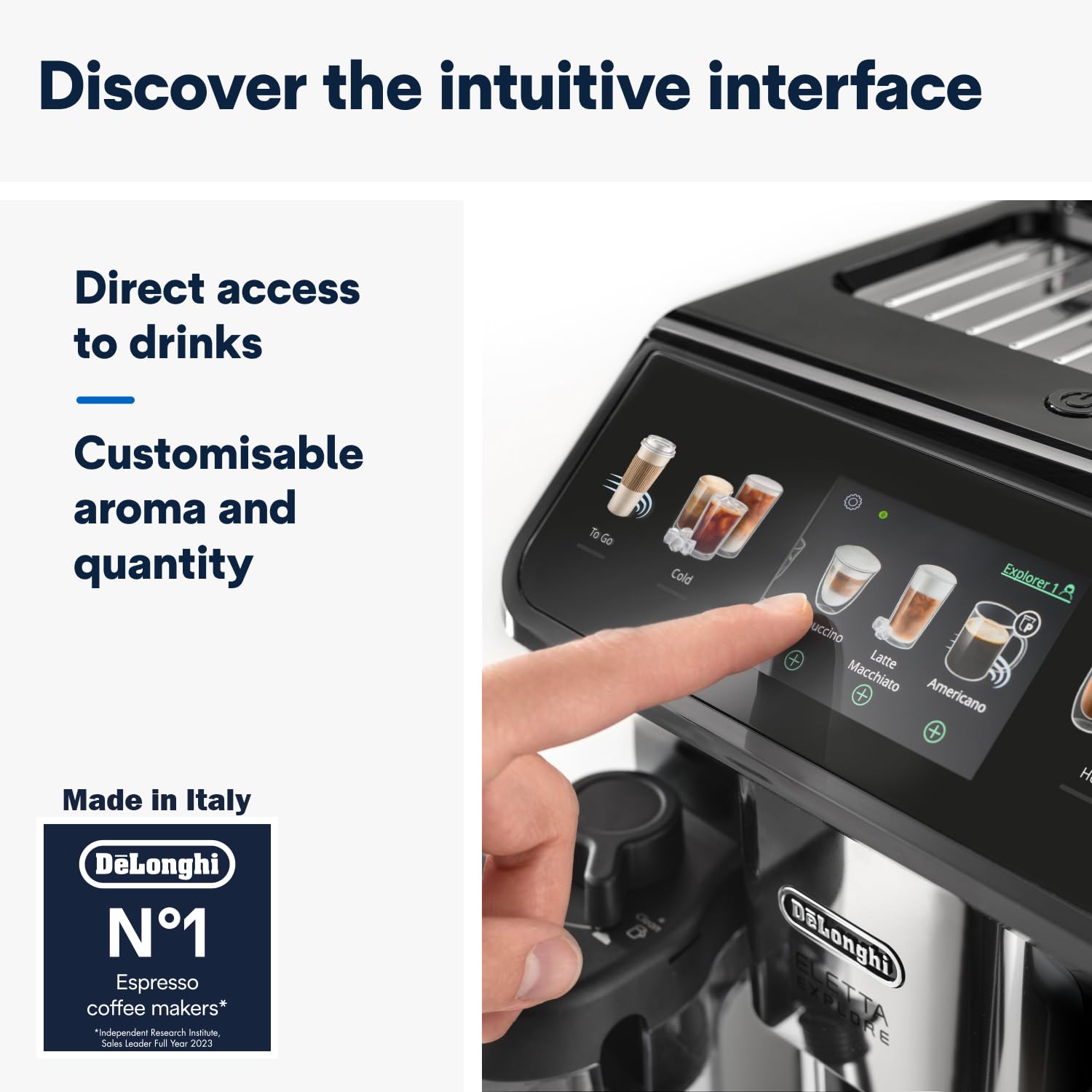 De’Longhi Eletta Explore ECAM450.65.S | Bean-to-Cup Coffee Machine | 50+ Hot & Cold Drinks | Cold Brew in 5 Mins