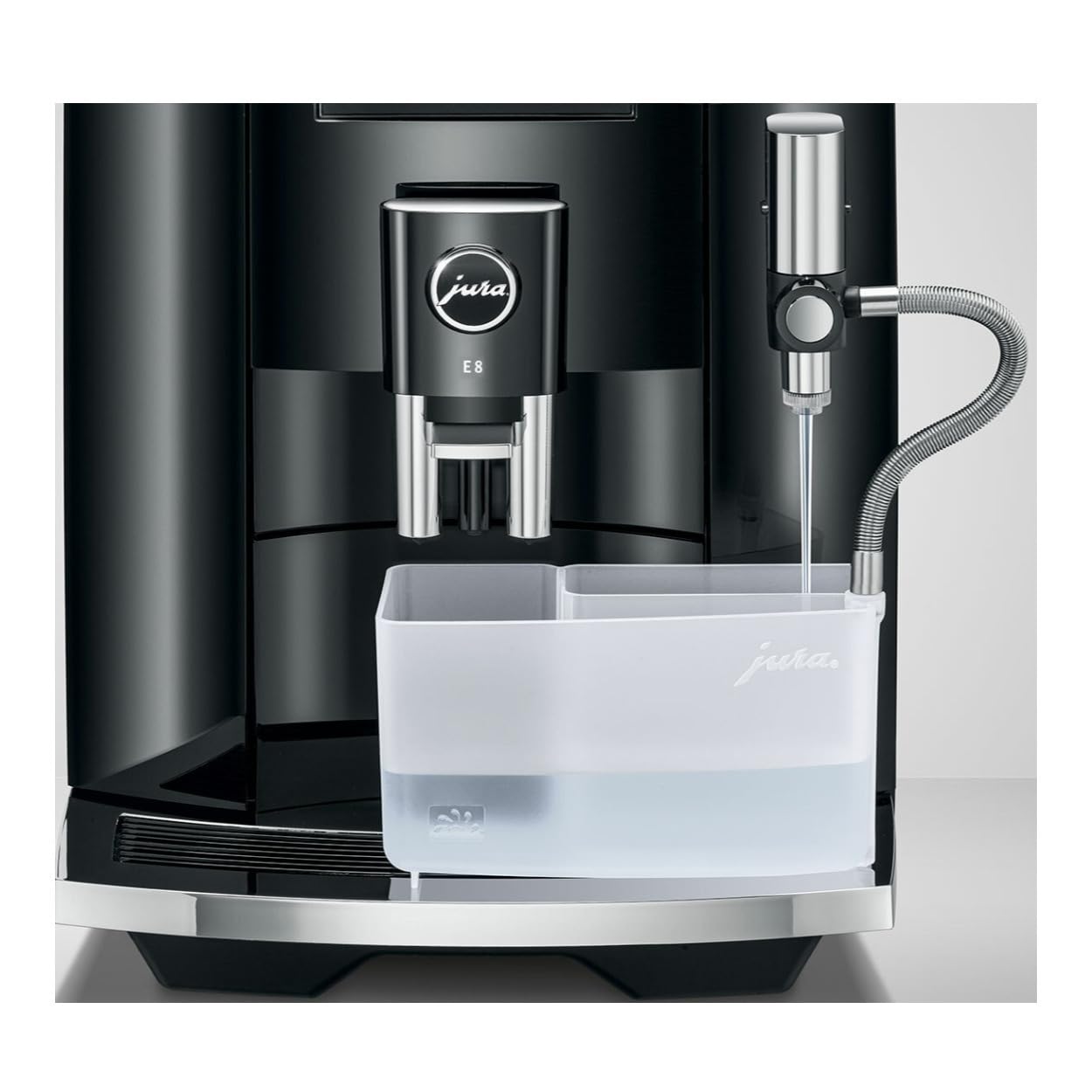 Jura E8 Automatic Coffee Machine (15270, Piano Black) Bundle with Glass Milk Container (2 Items) Mahajan Electronics Online