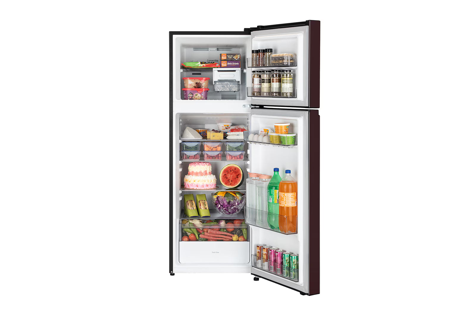 LG GLT2526XWSL 251L Double Door Refrigerator, Convertible, Auto Smart Connect, Smart Inverter Compressor, Multi Air Flow, Scarlet Lotus, 2 Star Mahajan Electronics Online
