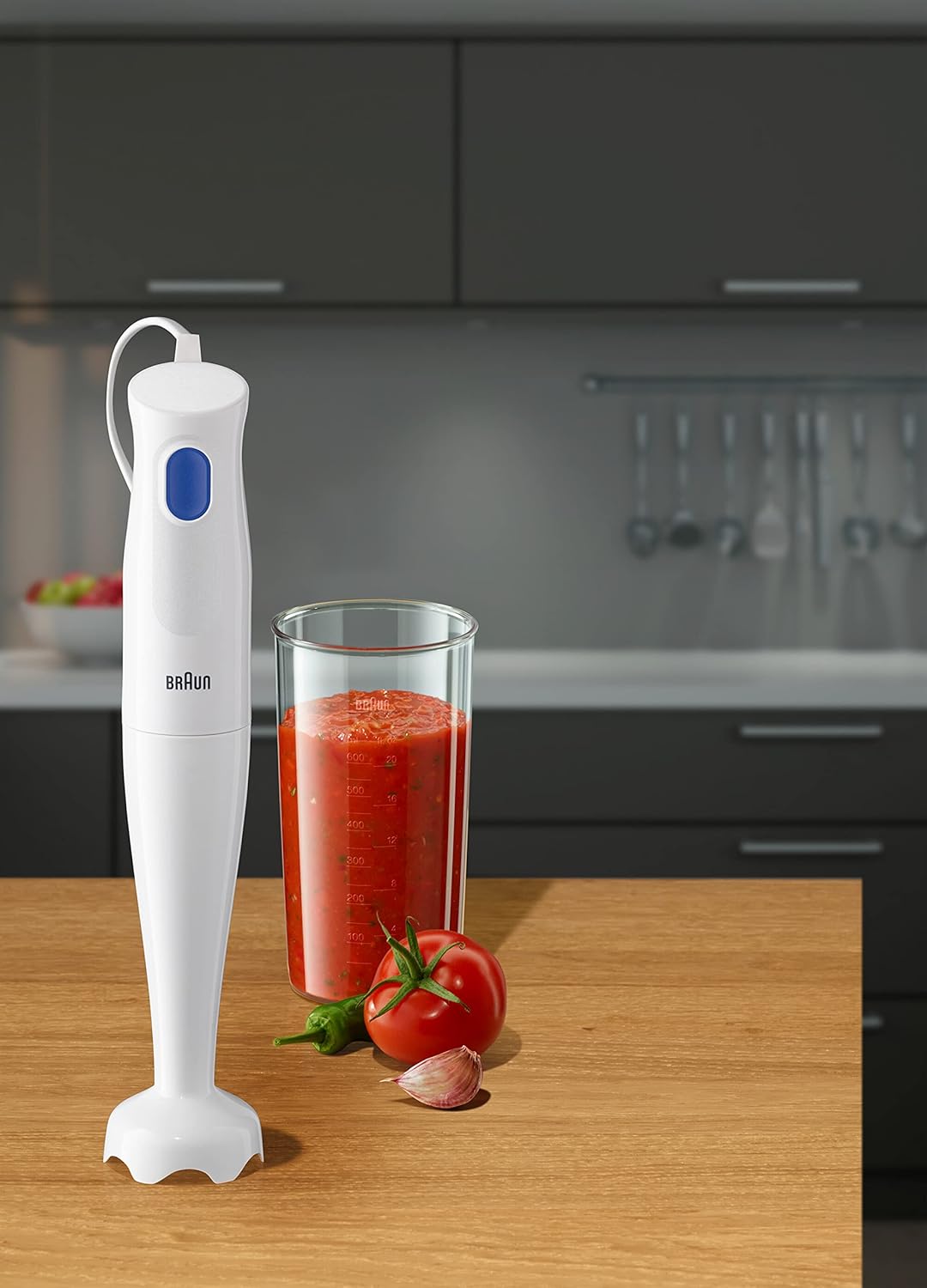 Braun MQ10.000PWH MultiQuick 1 Hand Blender 450W with EasyTwist Technology, Lightweight, Stainless Steel, BPA-Free for Baby Food, Chutney, Puree, Lassi, Smoothie, Soup, Shake (MultiQuick 1 White) Mahajan Electronics Online