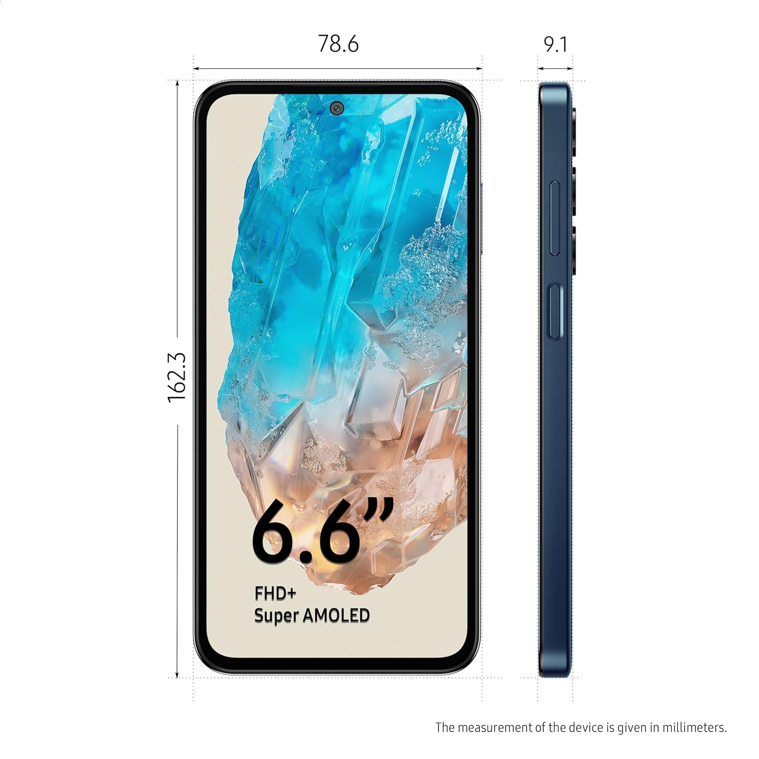 Samsung Galaxy M35 5G (Moonlight Blue,6GB RAM,128GB Storage)| Corning Gorilla Glass Victus+| AnTuTu Score 595K+ | Vapour Cooling Chamber | 6000mAh Battery | 120Hz Super AMOLED Display| Without Charger Mahajan Mahajan Electronics Online