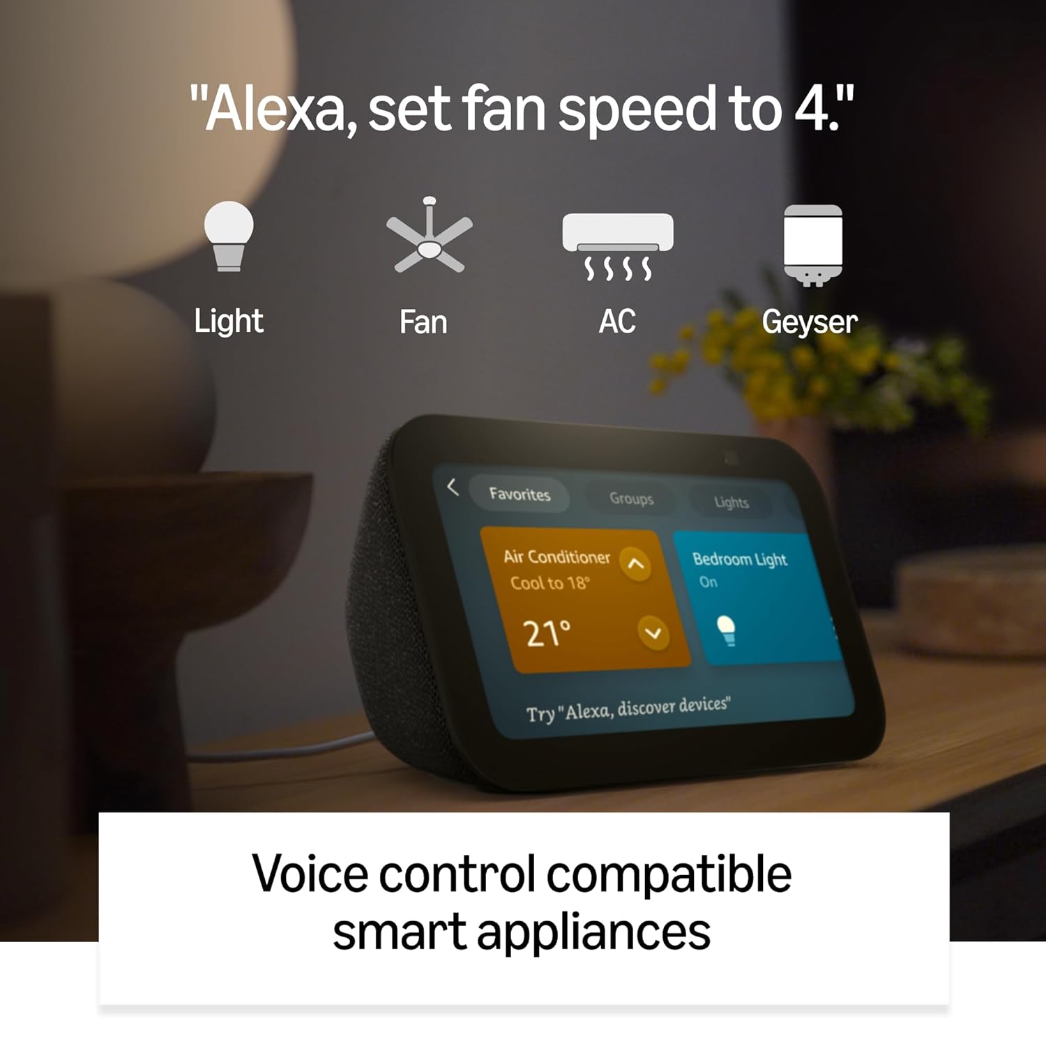 Amazon Echo Show 5 (latest model) | Smart display with Alexa, 2x bass speaker, clearer sound, camera for home monitoring, bluetooth | Charcoal Mahajan Electronics Online