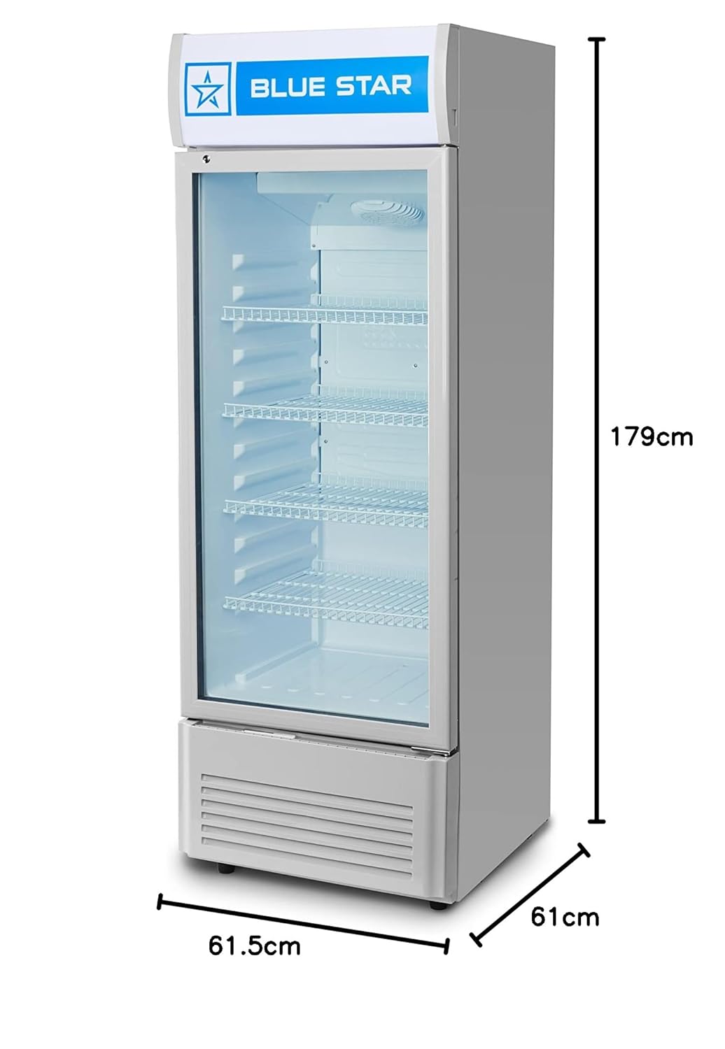 Blue Star VC325D Frost Free Vertical Glass Single Door Visi Cooler (300L, white) Mahajan Electronics Online