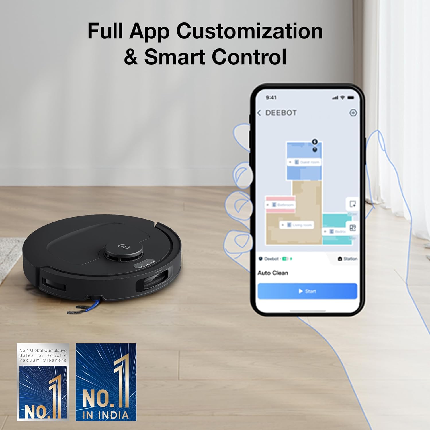 ECOVACS N50 Pro Mini  Robot Vacuum and Mop, PowerBoost Charging,  Self-Washing Mop, 25000Pa Suction Mahajan Electronics Online
