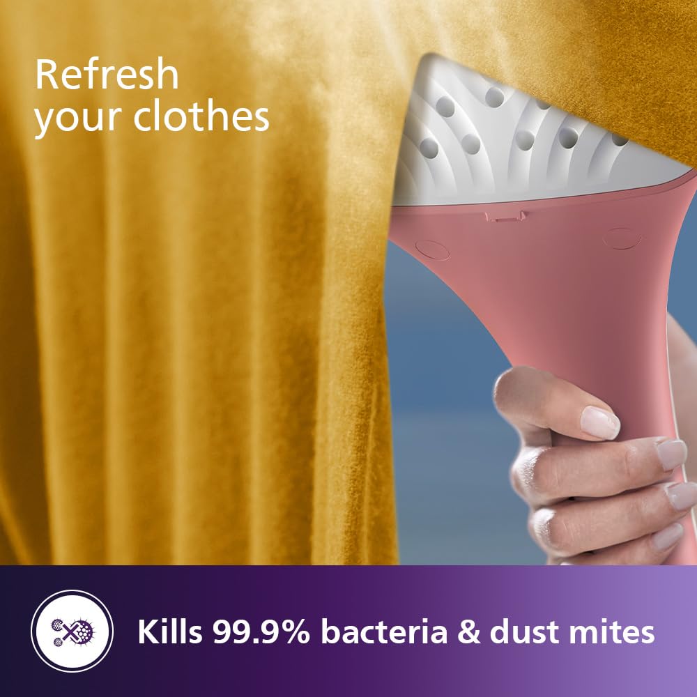 PHILIPS Standing Garment Steamer STE1020/40-1800 Watts, 1.8 LTR Water Tank, Refresh Woolens with Upto 36 gm Steam Output, Adjustable Double Pole- No Burns Guaranteed from World's No.1 Ironing Brand Mahajan Electronics Online