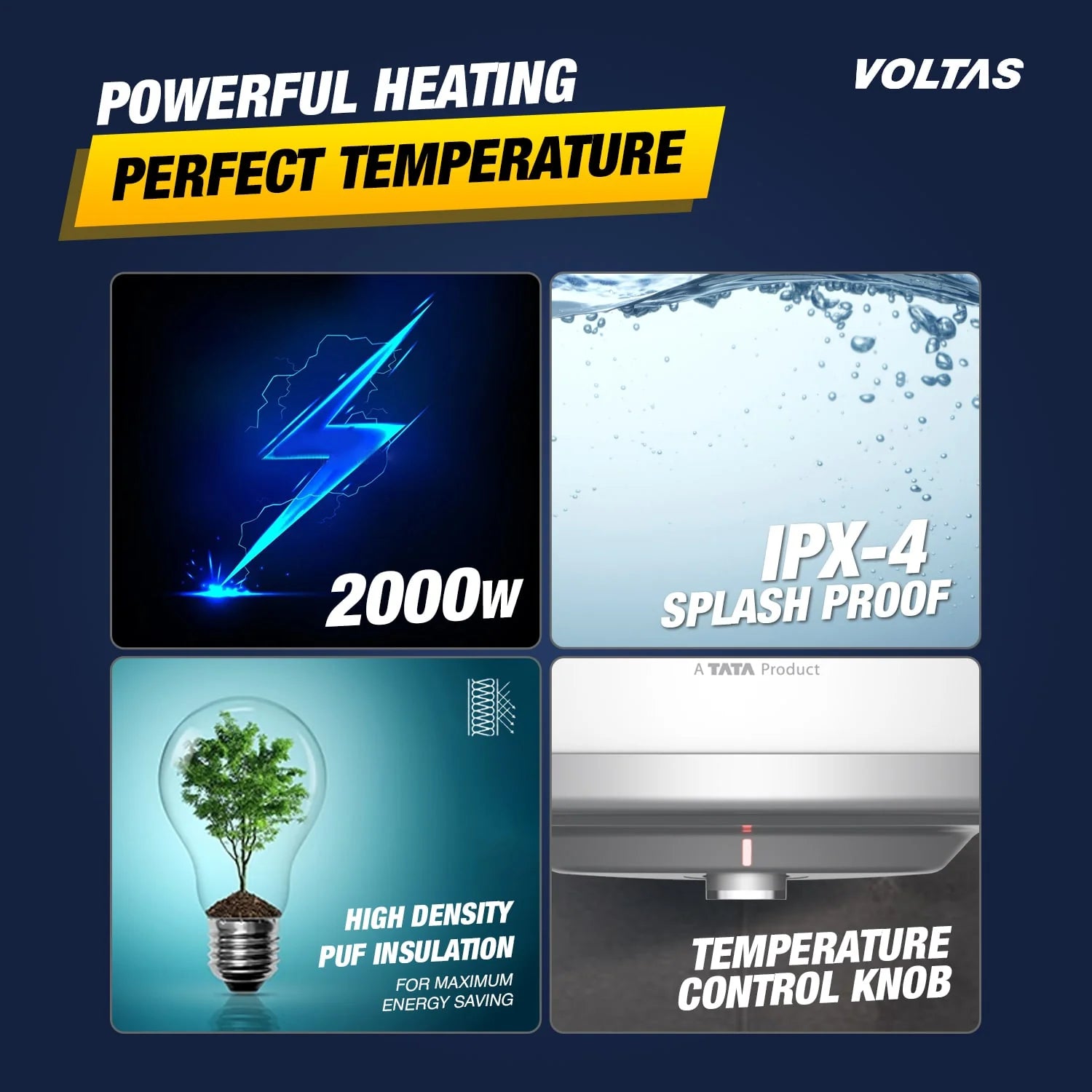 Voltas Aqua Prime 4 Star Water Heater - 15L (2000 W) 4610035 Mahajan Electronics Online