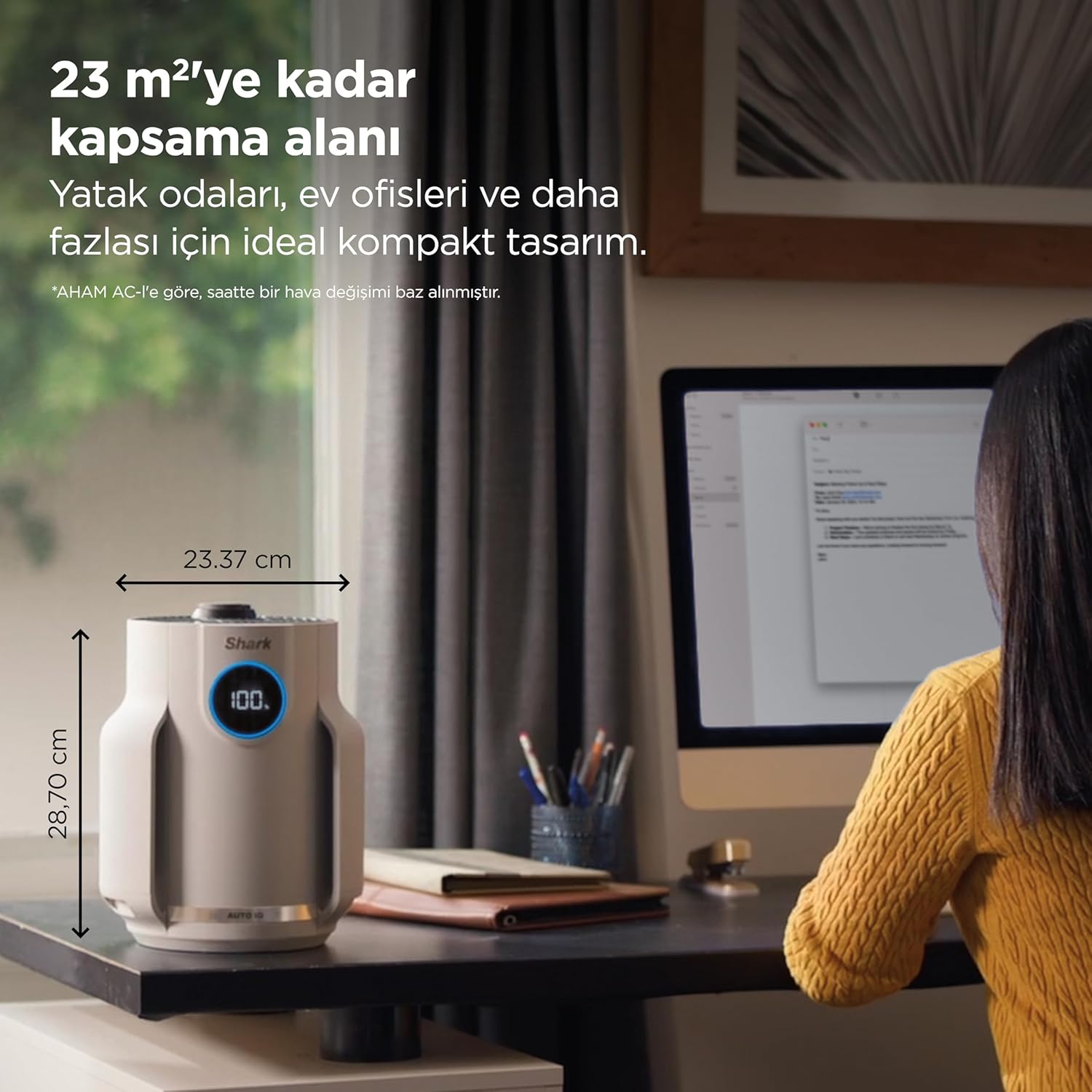 Shark HP072EU NeverChange Air Purifier for up to 5 Years for Home, 23 sq ft Coverage, Compact Air Purifier, HEPA Filter, Captures 99.97% Allergens Like Dust, Quiet Mahajan Electronics Online