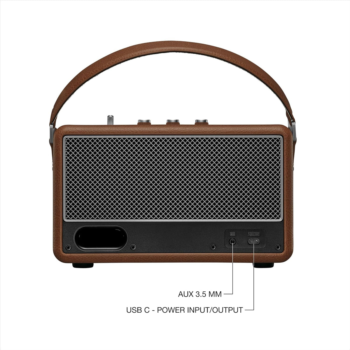Marshall Kilburn III Portable Bluetooth Speaker with 50+ Hours of Portable Playtime, (360° Sound), Dust & Water-Resistant (IP54) – Brown. Marshall