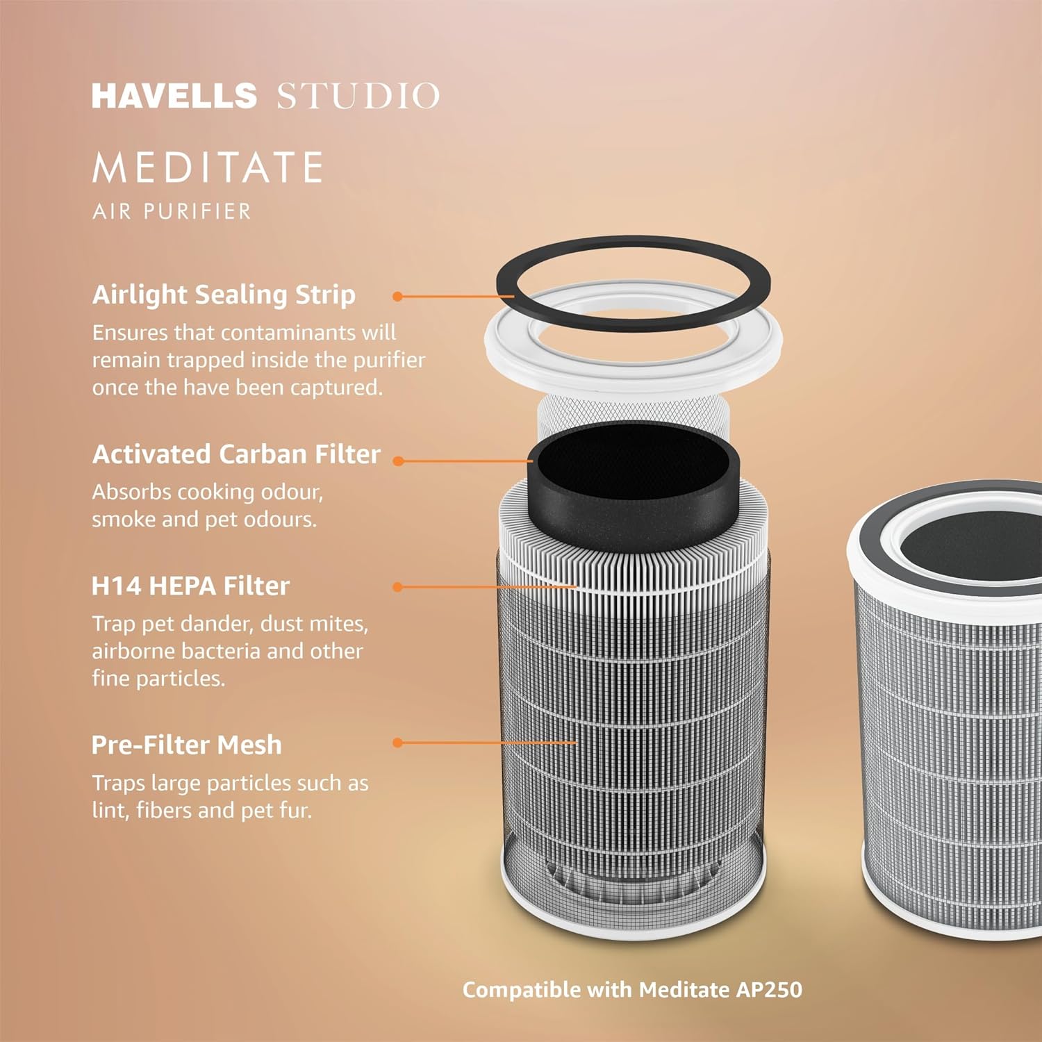 Havells Studio Meditate AP 250 Air purifier with SpaceTech Air Purification Technology Mahajan Electronics online