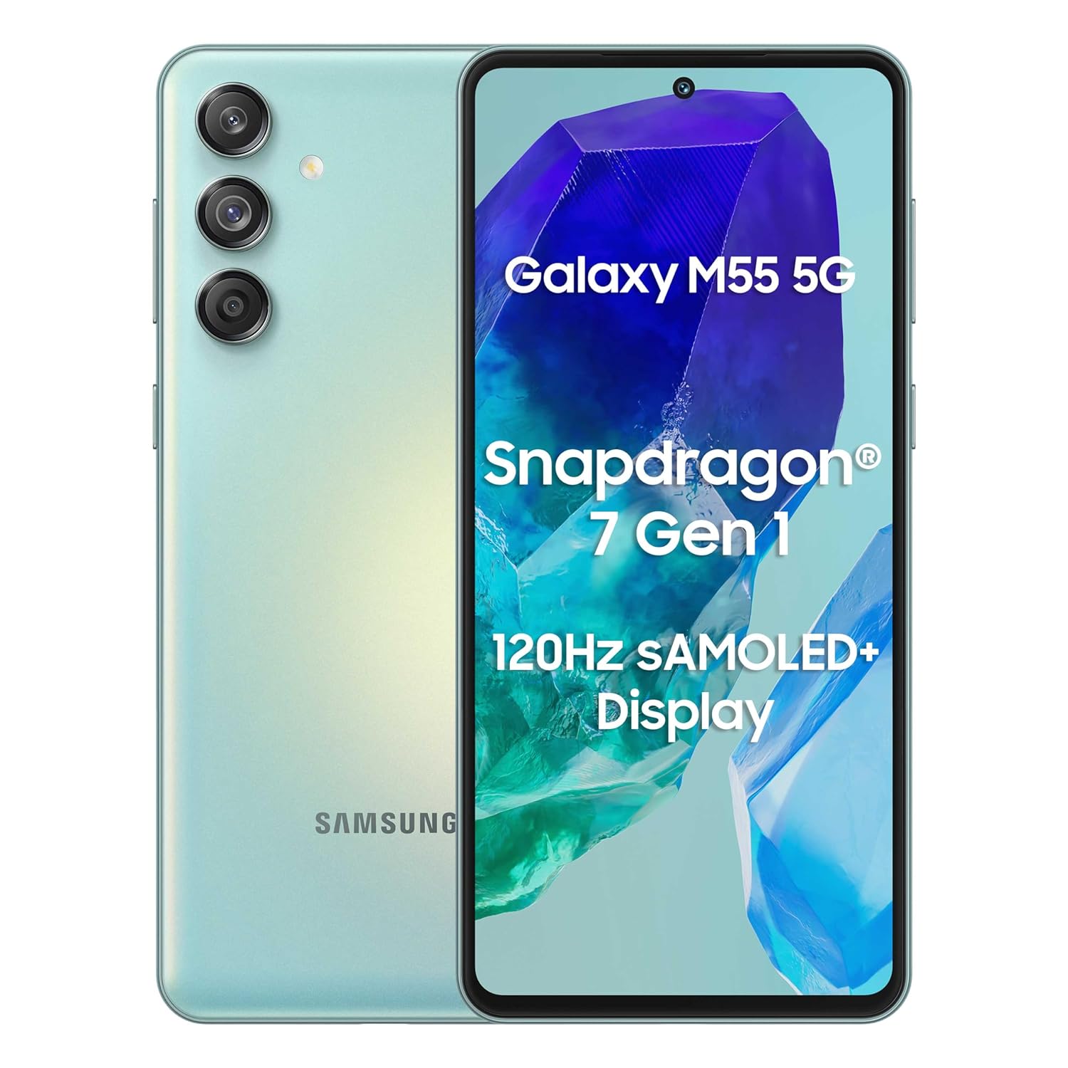 Samsung Galaxy M55 5G (Light Green,8GB RAM,128GB Storage) | 50MP Triple Cam| 5000mAh Battery Mahajan Electronics Online