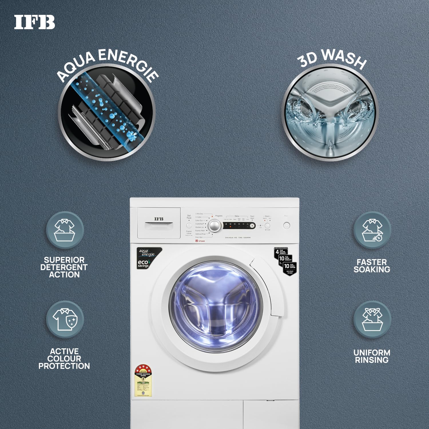 IFB DIVA AQUA VSS 7010 7 Kg 5 Star Front Load Washing Machine Aqua Conserve Mahajan Electronics Online