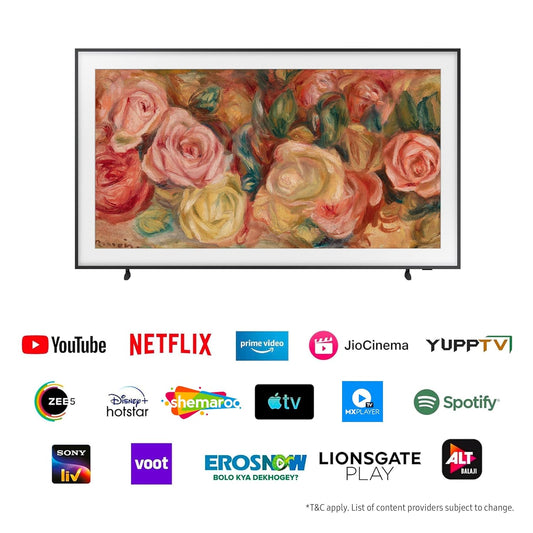 Samsung QA43LS03DAULXL 108 cm (43 inches) The Frame Series 4K Ultra HD Smart QLED TV (Black) Mahajan Electronics Online