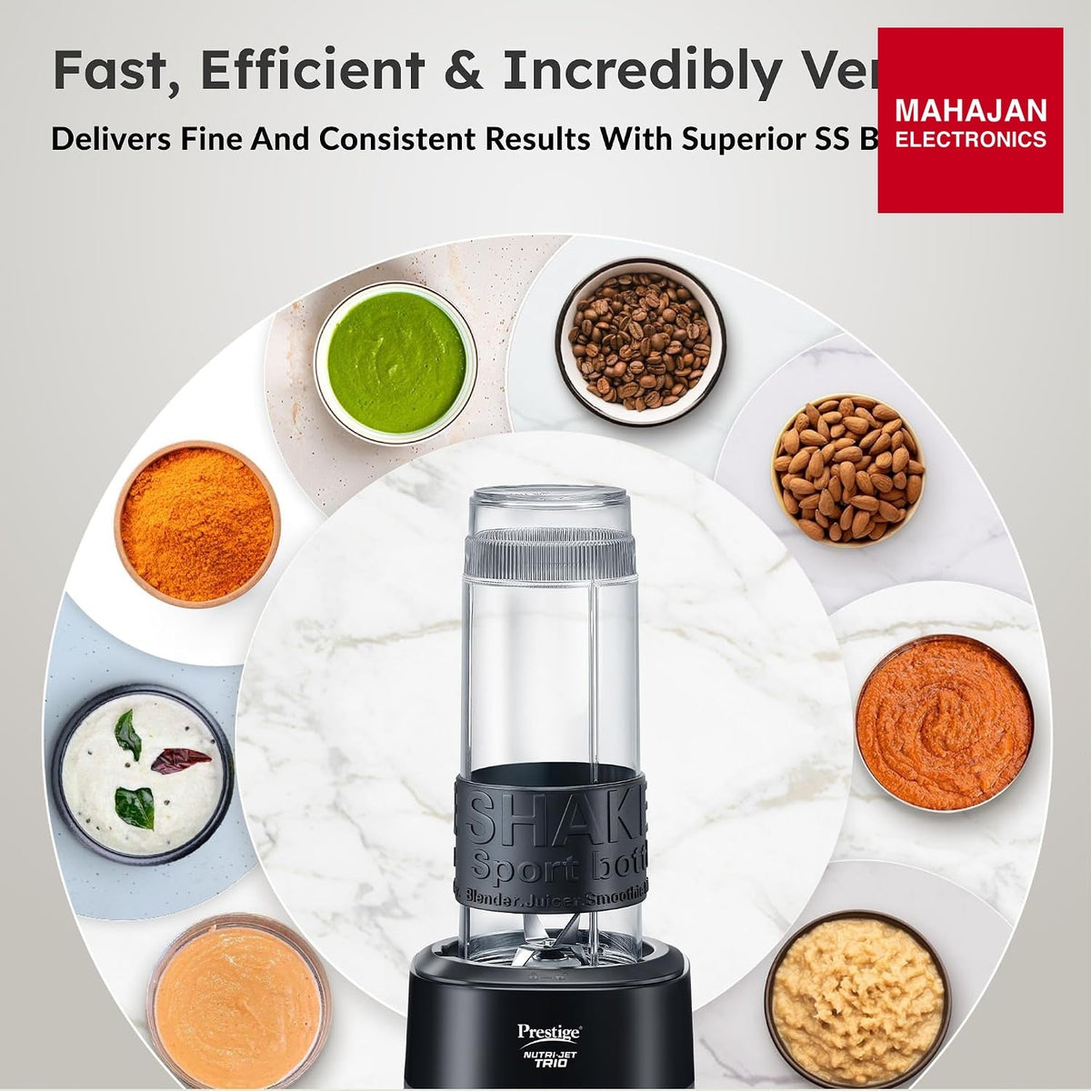 Prestige Nutri-Jet Trio 450 W Mixer Grinder – Mahajan Electronics Online.