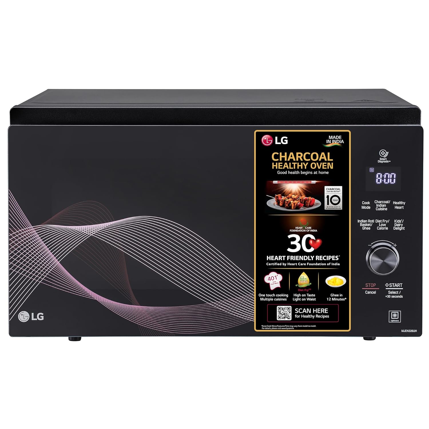 LG MJEN326UHW 32 L Charcoal Convection Healthy Heart Microwave Oven ( Black) Mahajan Electronics Online