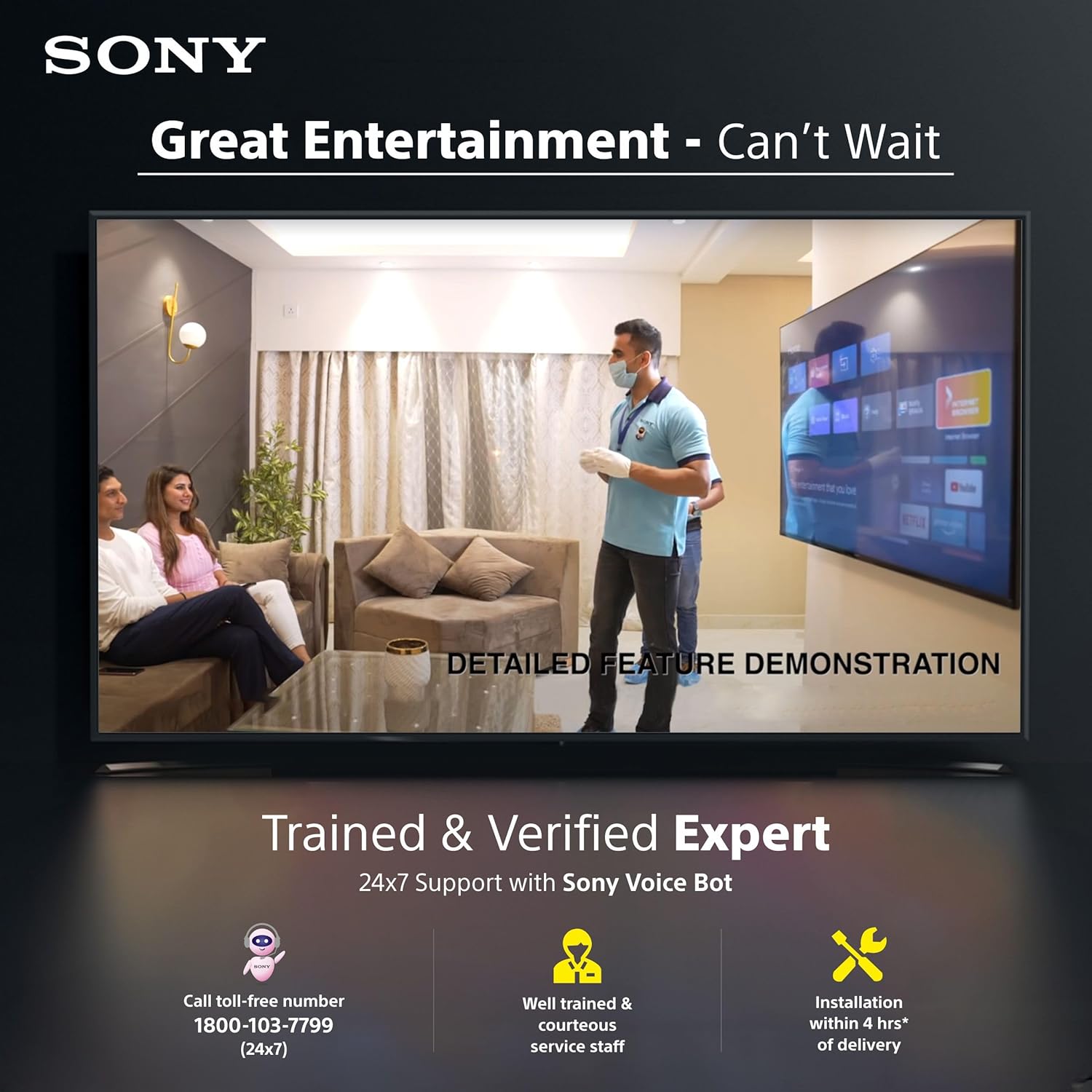 Sony K-65S25 164 cm (65 inches) BRAVIA 2 4K Ultra HD Smart LED Google TV (Black) Mahajan Electronics Online