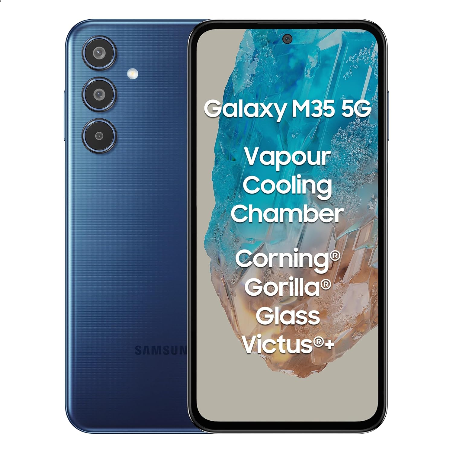 Samsung Galaxy M35 5G (Moonlight Blue,8GB RAM,256GB Storage)| Corning Gorilla Glass Victus+ Mahajan Electronics Online