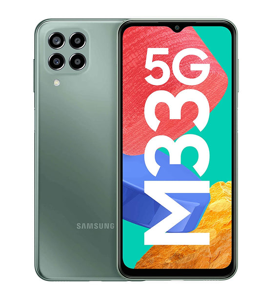 Samsung Galaxy M33 5G (Mystique Green, 8GB, 128GB Storage) | 6000mAh Battery | Upto 16GB RAM with RAM Plus | Without Charger - Mahajan Electronics Online