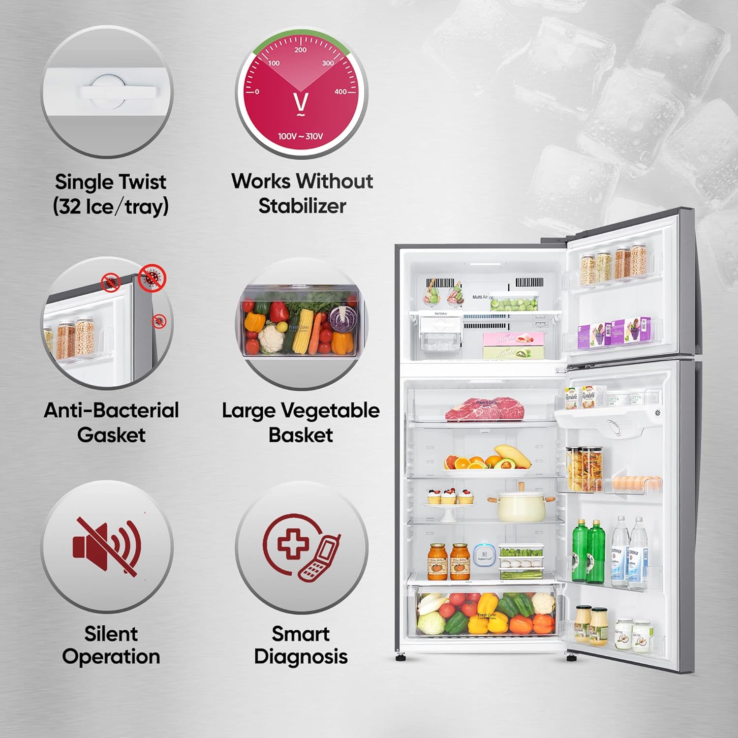 LG GL-H702HLHM 506 L 1 Star Frost Free Inverter Wi-Fi Double Door Refrigerator Mahajan Electronics Online