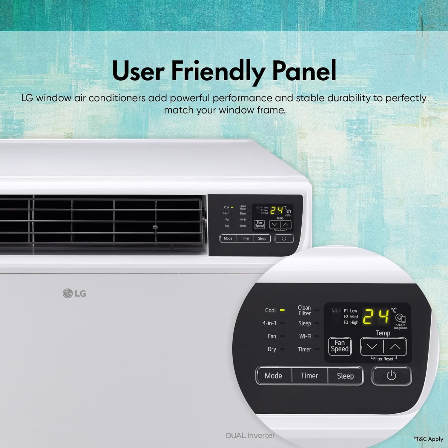 LG UW-Q18WWZA Ton Star Wi-Fi Inverter Window AC – Copper Coil, C