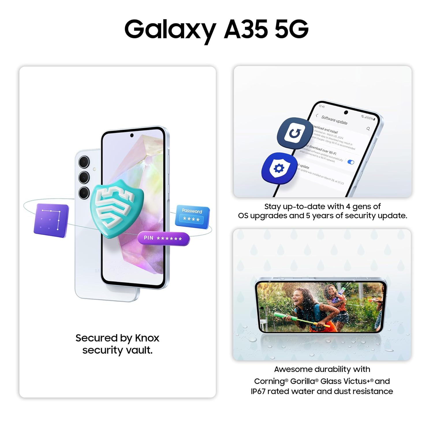 Samsung Galaxy A35 5G (Awesome Iceblue, 8GB RAM, 128GB Storage) Mahajan Electronics Online