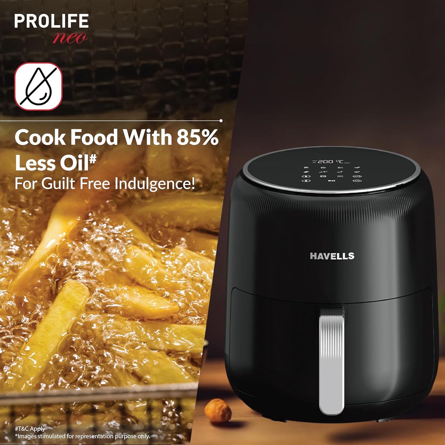 Havells Prolife Neo 4.5 L Air Fryer|Digital Display With Led Mahajan Electronics Online