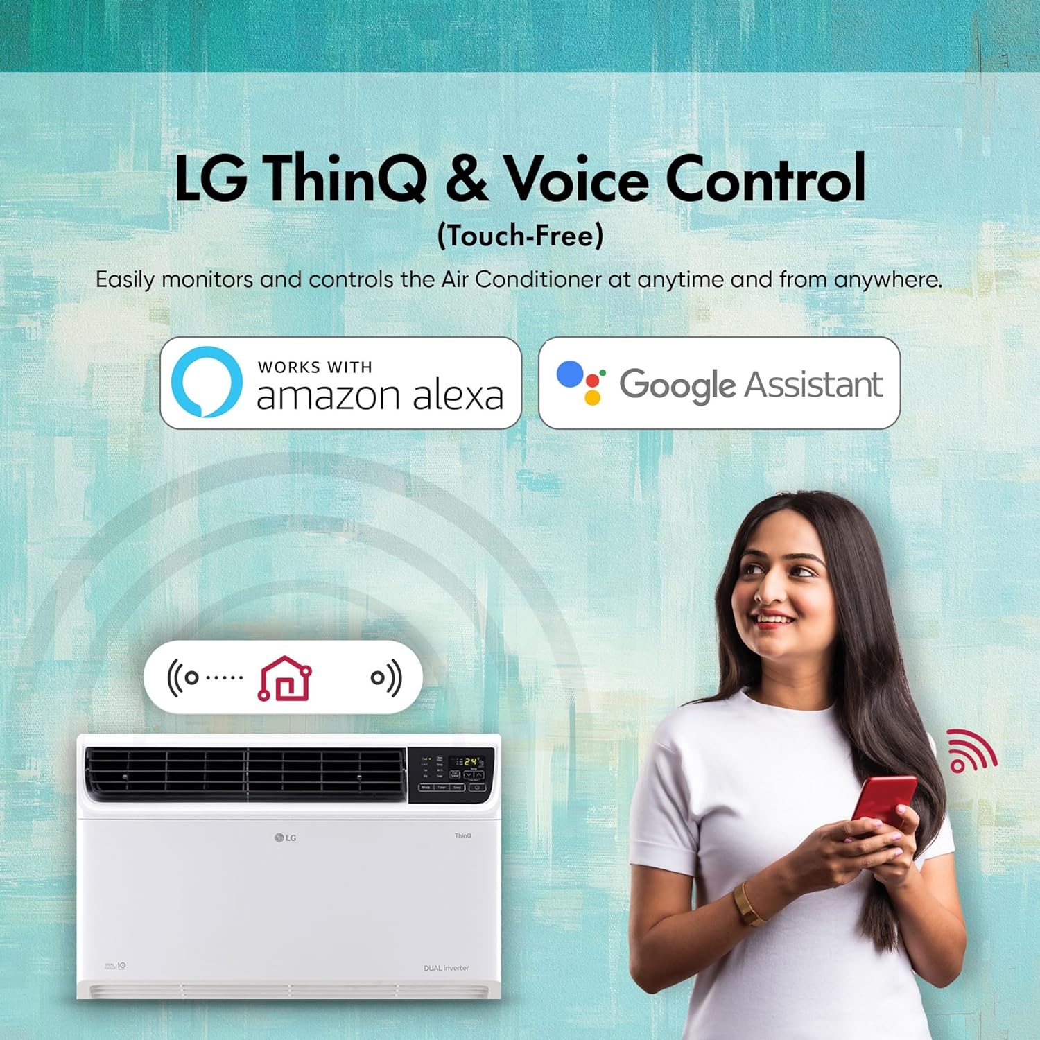 LG TW-Q18WWXA 1.5 Ton 3 Star Wi-Fi DUAL Inverter Window AC (Copper, Convertible 4-in-1 cooling, 4 Way Air Swing, HD Filter, 2024 Model, White) Mahajan Electronics Online