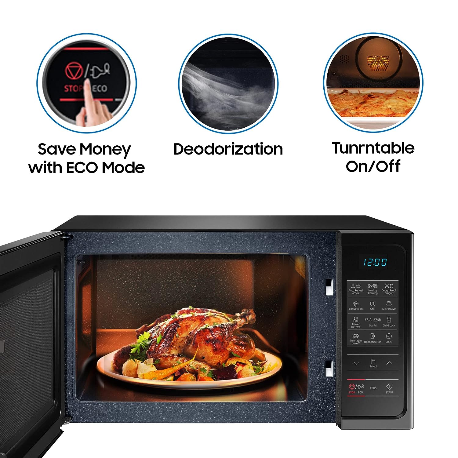 Samsung MC28A5013AK/TL 28L, Convection Microwave Oven with Curd Making( Black, 10 Yr warranty) Mahajan Electronics online