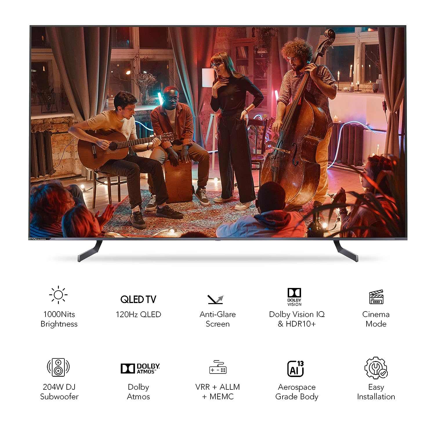 Vu 98QV 248 cms (98 inches) Masterpiece Series 4K Ultra HD Smart QLED TV (Jetplane Grey) Mahajan Electronics Online