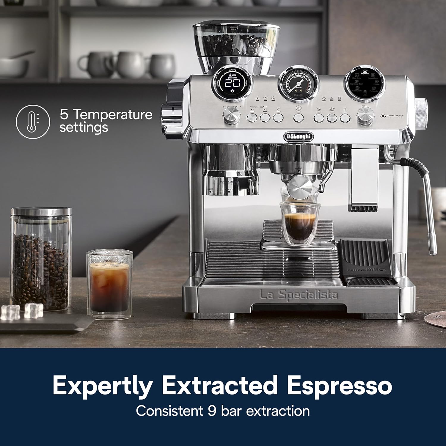 De'Longhi EC9885.M La Specialista Maestro Espresso Machine with Grinder, Auto & Manual Milk Frother – Bean-to-Cup Cold Brew Coffee with Cold Extraction Technology, Variable Temp & Tamping Tool mahajan electonics online