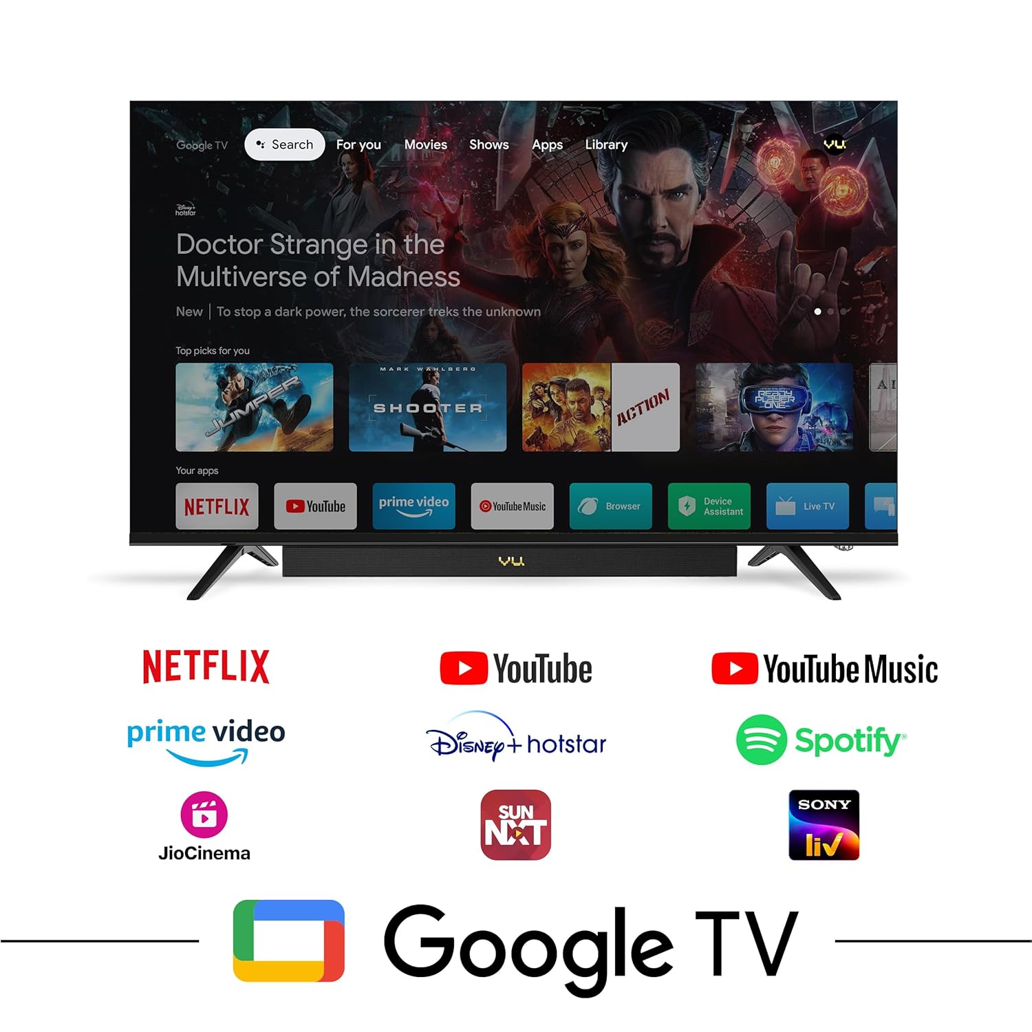 Vu 43VIBE24  108cm (43 inches) Vibe Series QLED 4K Google TV Smart (Black) Mahajan Electronics Online