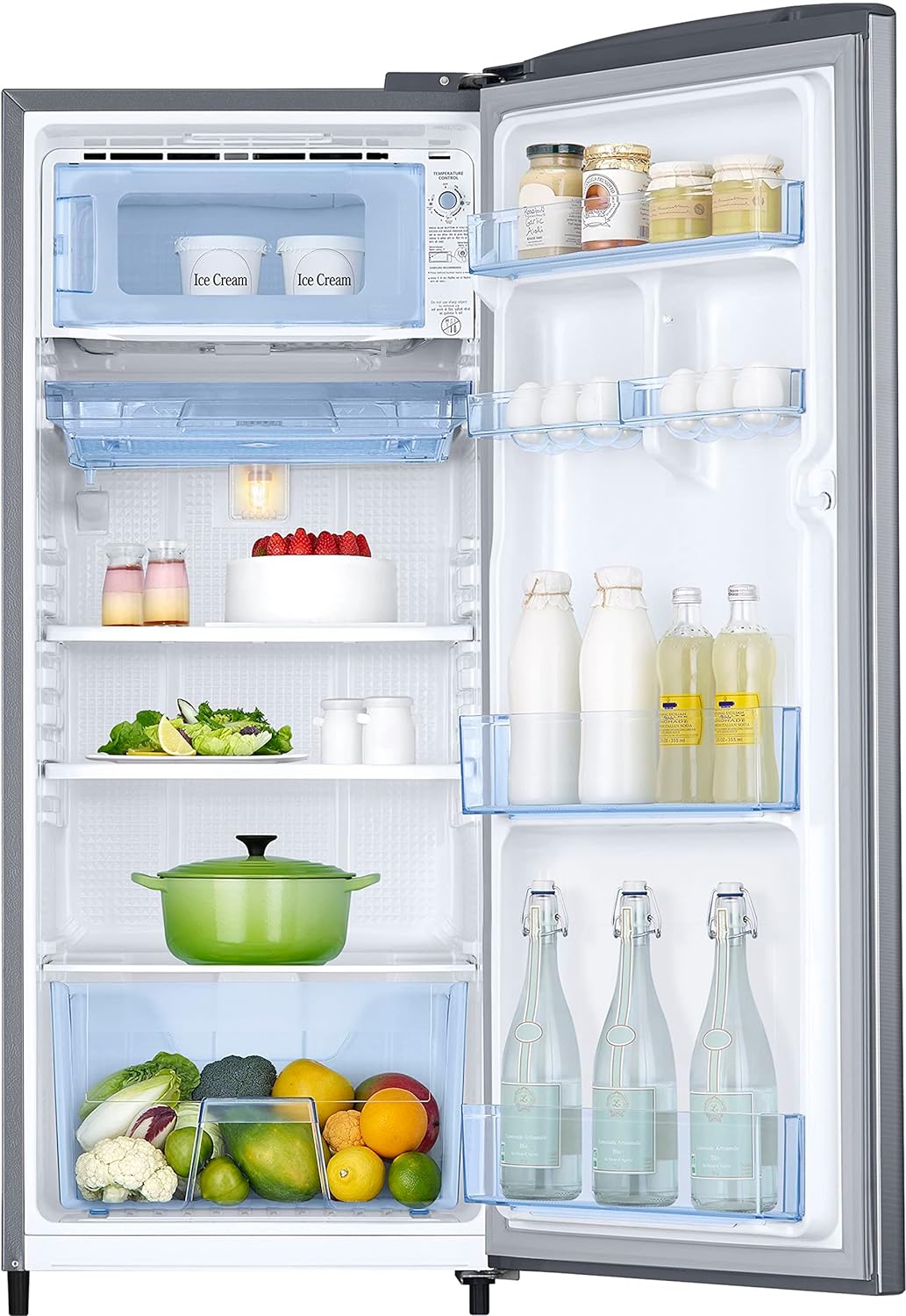 Samsung RR20C2Y23S8/NL 183 L, 3 Star, Digital Inverter, Direct-Cool Single Door Refrigerator ( Silver, Elegant Inox) Mahajan Electronics Online