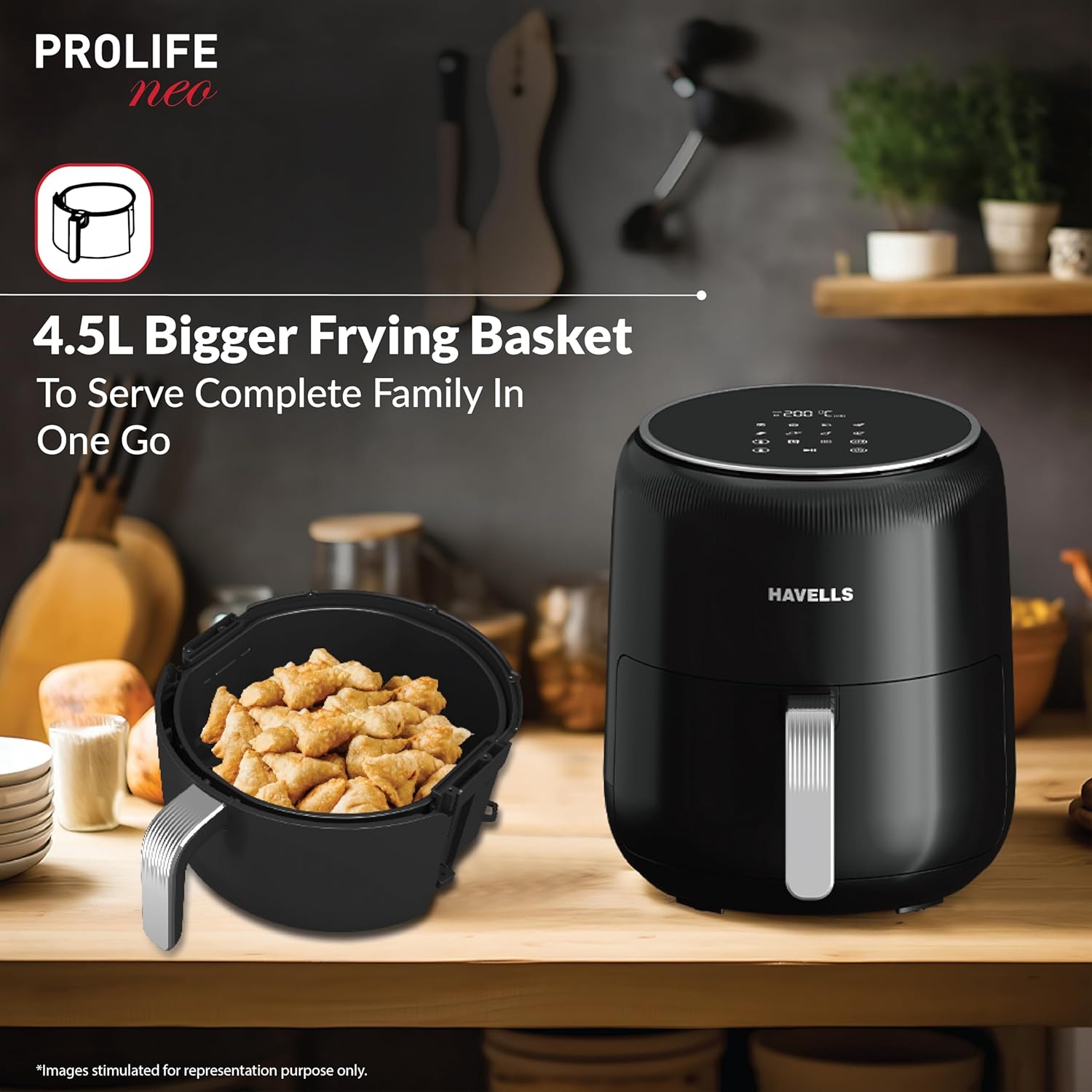 Havells Prolife Neo 4.5 L Air Fryer|Digital Display With Led Mahajan Electronics Online