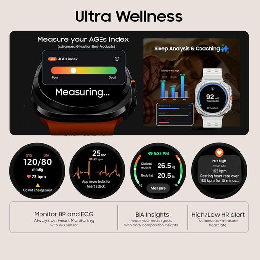 Samsung Galaxy Watch Ultra (47mm, LTE, White) with Upto 100h battery Mahajan Electronics Online