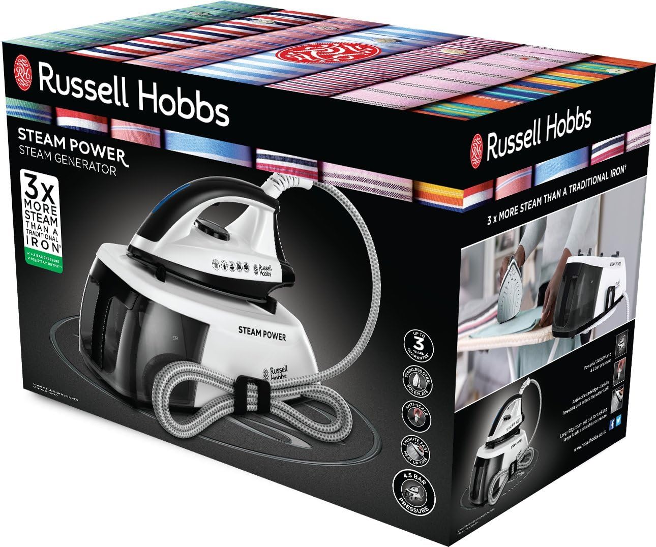 Russell Hobbs 24420 Steam Power Generator Iron, 1.3L Removable Water Tank Mahajan Electronics Online