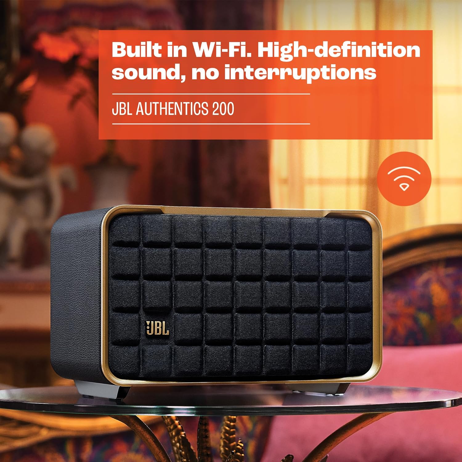 JBL AUTHENTICS 200 Smart home speaker with Wi-Fi, Bluetooth and Voice Assistants with retro design Mahajan Electronics Online