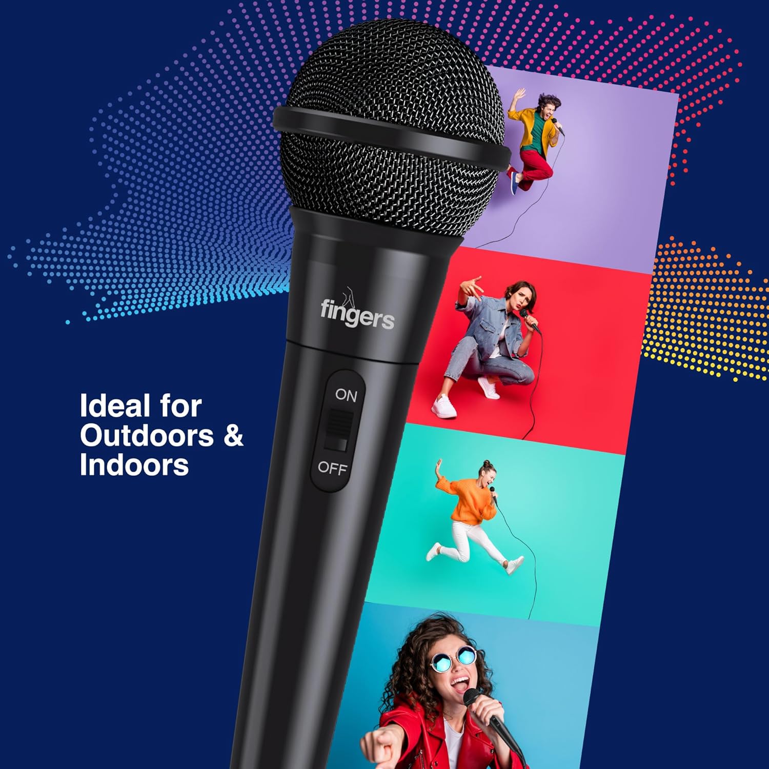 FINGERS Mic-W5 Wired Microphone (with 6.35 mm pin Connector, Ultra-Quiet On-Off Switch, Durable Construction Mahajan Electronics Online