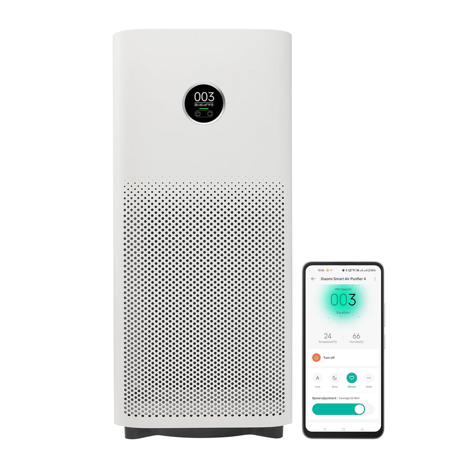 Xiaomi 4 Smart Air Purifier, Negative Air Ionizer, True HEPA Filter, traps 99.99% Viruses Mahajan Electronics Online