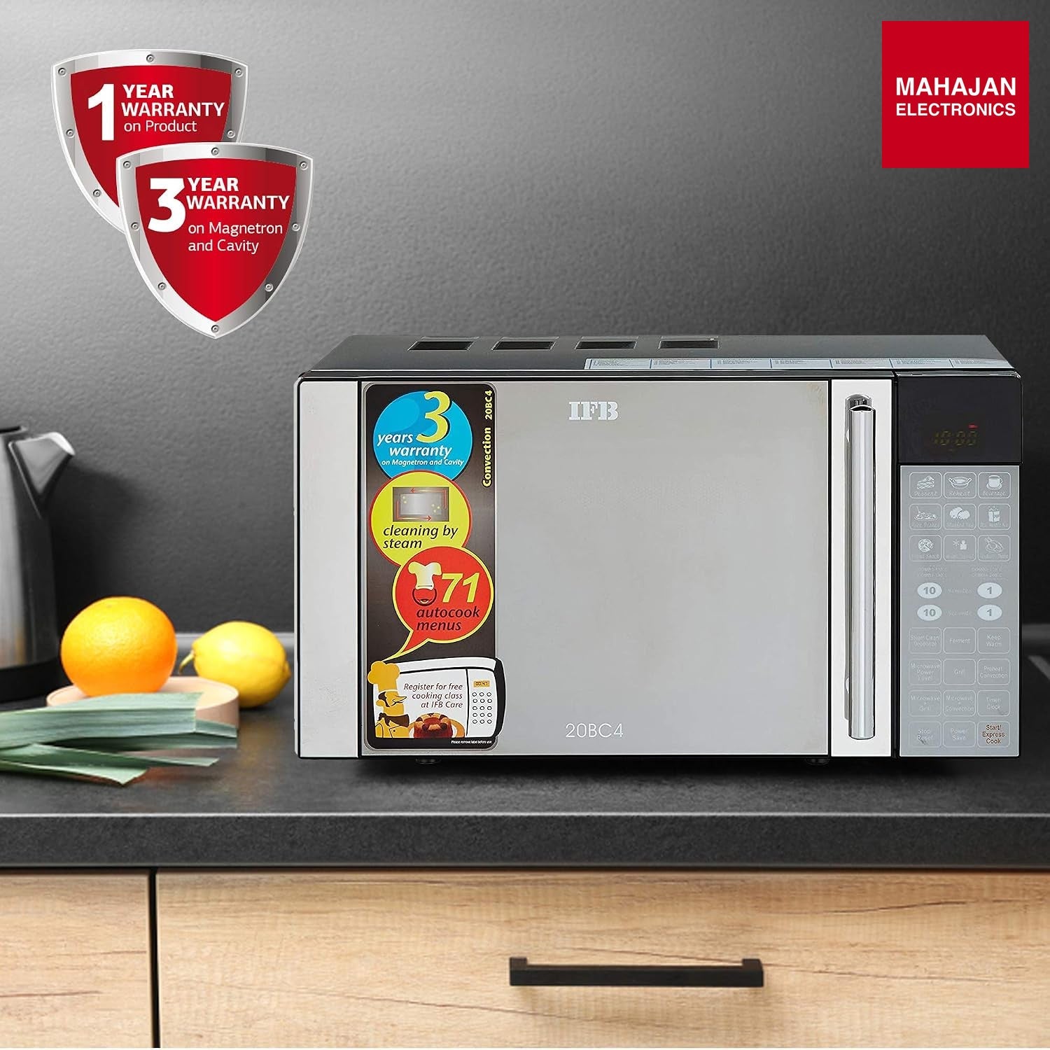 IFB 20BC4 20 L Convection Microwave Oven | Black | 71 Auto Menus | Grill & Baking IFB online mahajan – Mahajan Electronics Online.