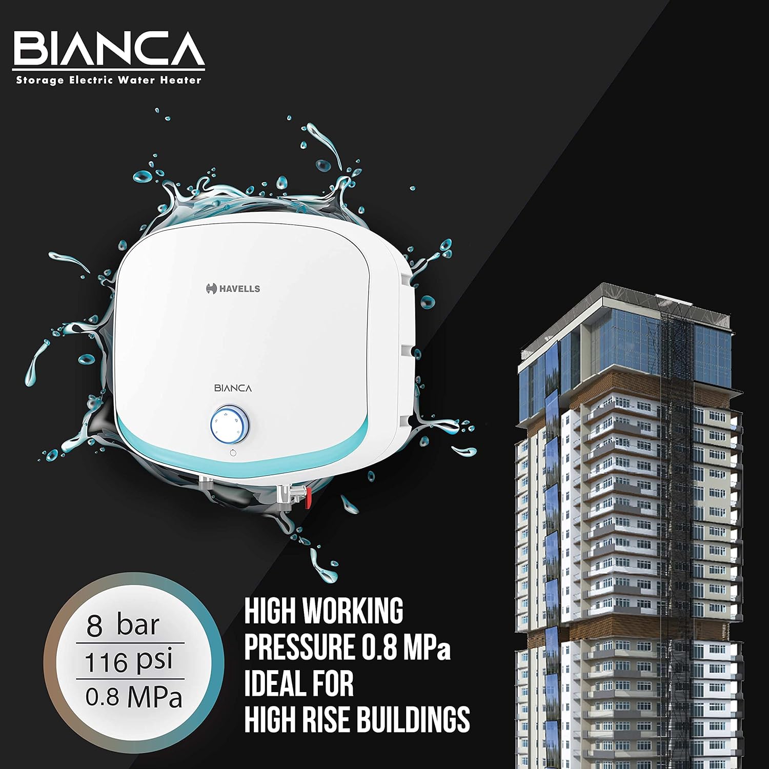 Havells Bianca 25 Litre Storage Water Heater | Temp. Knob, Glass Coated Tank, 5 Star Rated Mahajan Electronics Online