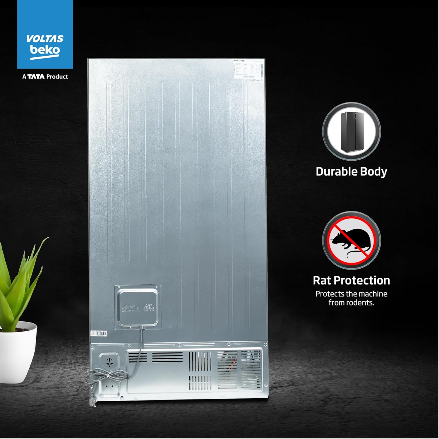 Voltas Beko RSB495XPE 472L Side by Side Refrigerator (Inox Look) Mahajan Electronics Online