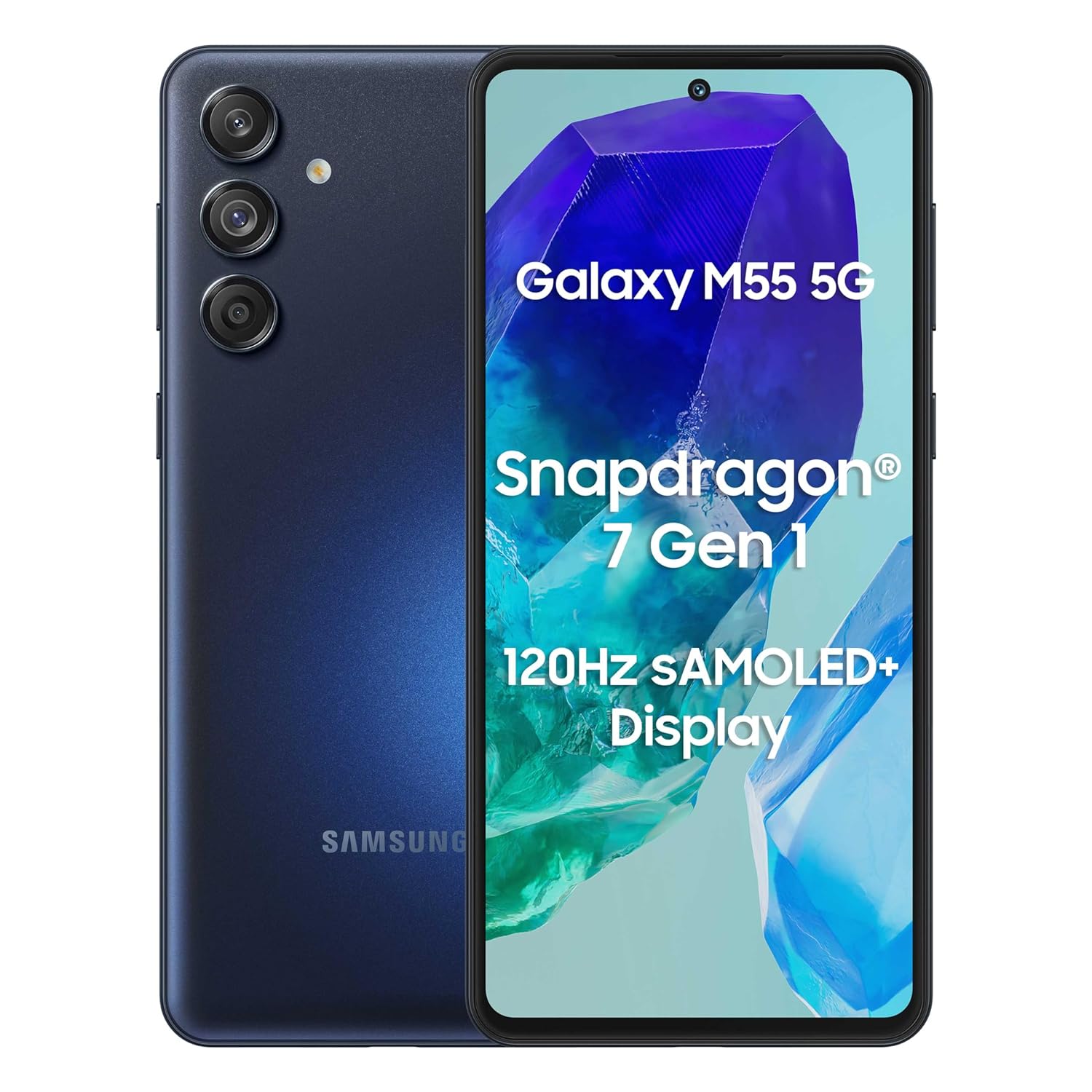 Samsung Galaxy M55 5G (Denim Black,8GB RAM,256GB Storage) | 50MP Triple Cam Mahajan Electronics Online