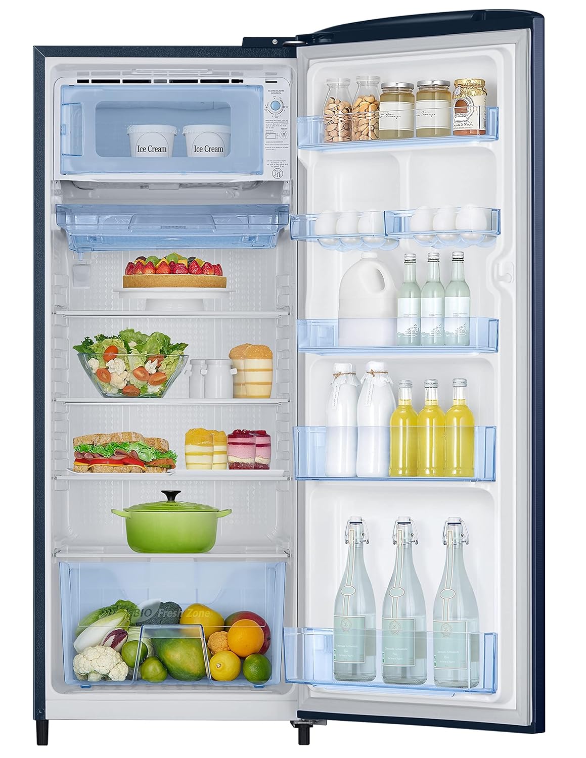 Samsung RR24C2723CU/NL 223L 3 Star Inverter Direct-Cool Single Door Refrigerator (,Camellia Blue) Mahajan Electronics Online