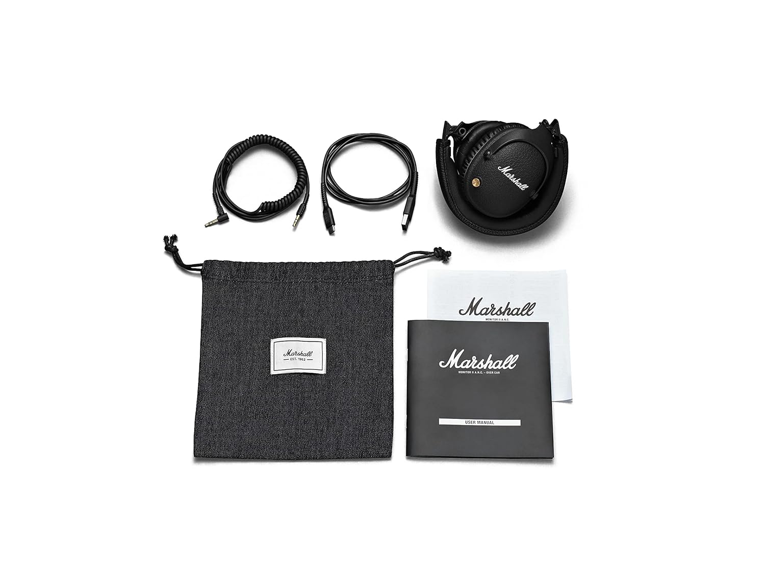 Marshall Monitor II Active Noise Cancelling Over-Ear Bluetooth Headphone with Mic, Black