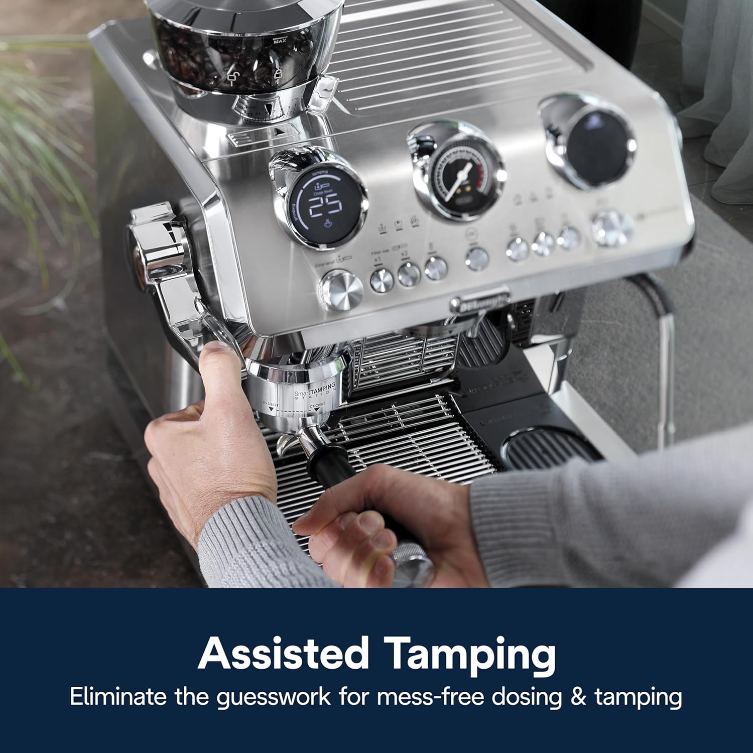 De'Longhi EC9885.M La Specialista Maestro Espresso Machine with Grinder, Auto & Manual Milk Frother – Bean-to-Cup Cold Brew Coffee with Cold Extraction Technology, Variable Temp & Tamping Tool mahajan electonics online